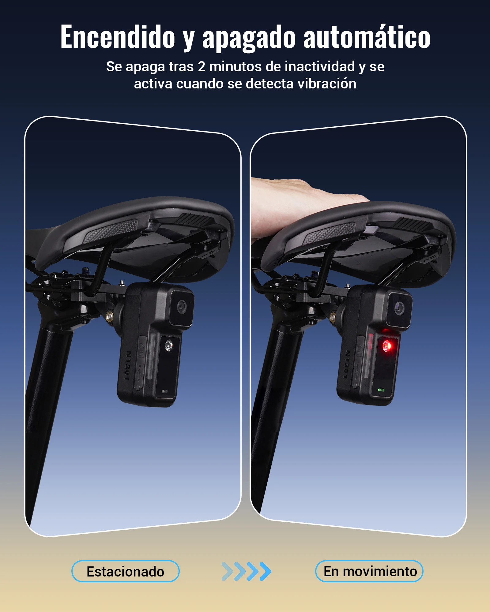 luz trasera para bicicleta ravemen nt301 con cámara dv, recargable, 3200mah, gran angular, 2k hd, grabación en bucle continua desde el teléfono 8 Luz Trasera para Bicicleta RAVEMEN NT301 con Cámara DV, Recargable, 3200mAh, Gran Angular, 2K HD, Grabación en Bucle Continua desde el Teléfono 8