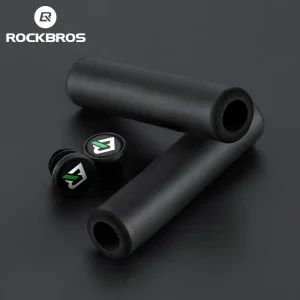ROCKBROS-empuñaduras de bicicleta de goma de silicona, empuñaduras de manillar de esponja a prueba de golpes, empuñaduras bloqueadas para bicicleta de montaña y carretera, accesorios para ciclismo 1