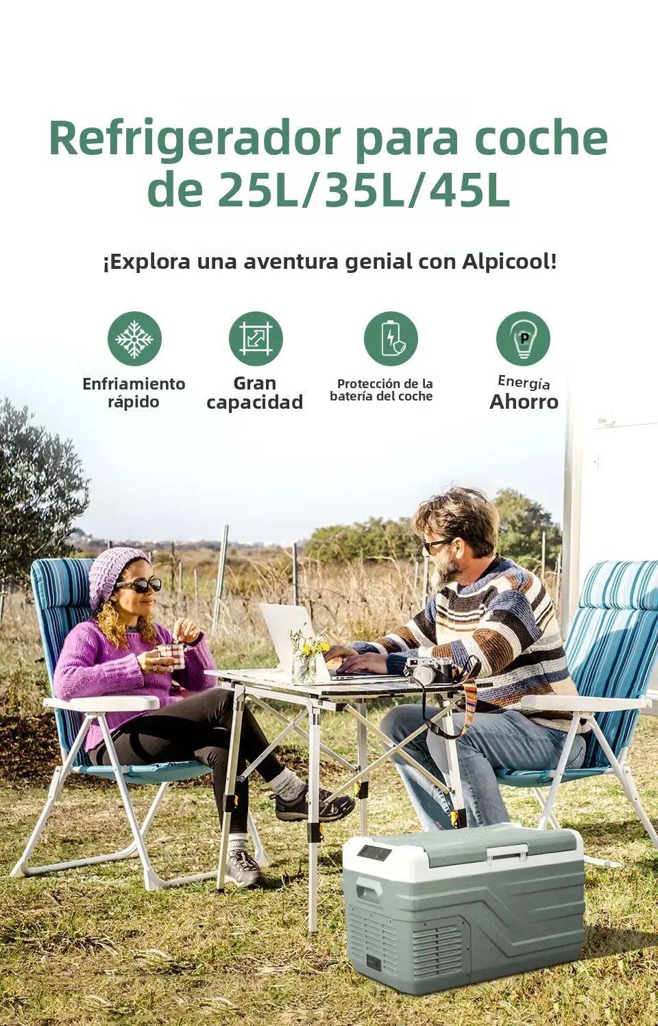 Nevera de compresor Alpicool NL para coche – 25, 35 o 45 L