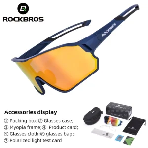 ROCKBROS gafas polarizadas para bicicleta UV400 protección solar gafas de sol para ciclismo ultraligeras montura grande MTB gafas para bicicleta de carretera 6