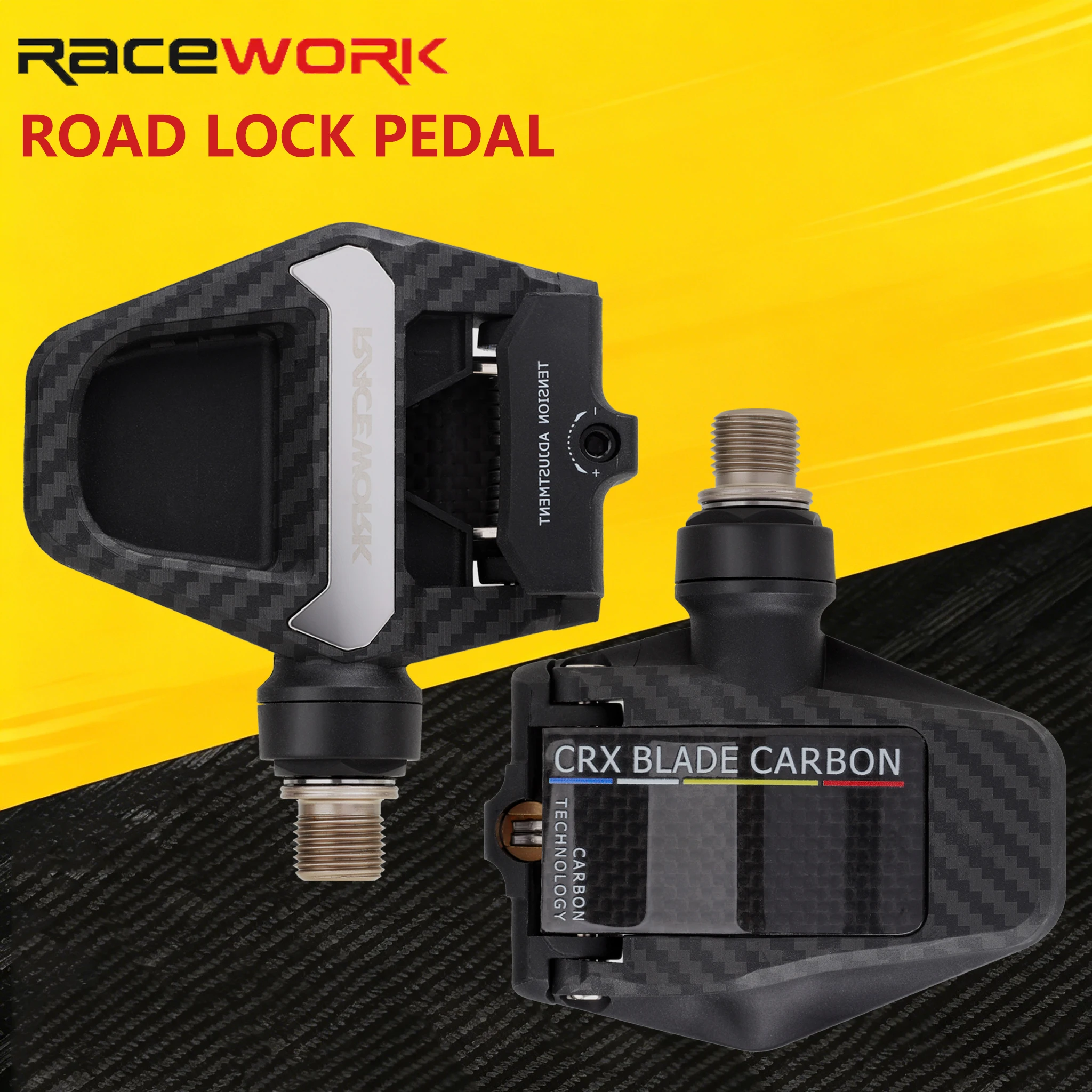 pedales de bicicleta de carretera racework de carbono, ultraligeros, con cuerpo de fibra de carbono compuesta, autoblocantes, con placa de bloqueo 1 Pedales de Bicicleta de Carretera RACEWORK de Carbono, Ultraligeros, con Cuerpo de Fibra de Carbono Compuesta, Autoblocantes, con Placa de Bloqueo 1