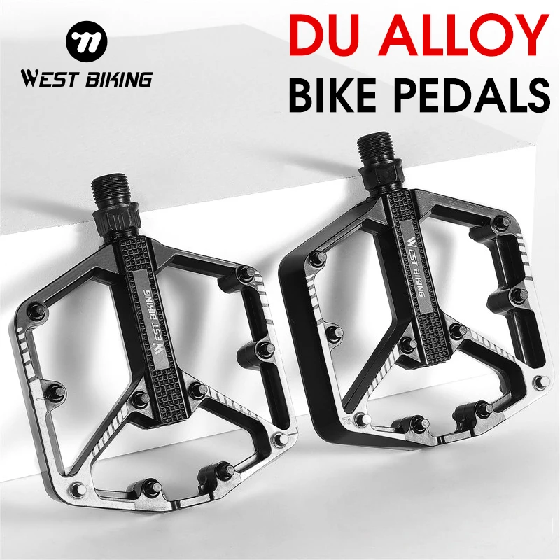 west biking pedal de bicicleta con rodamiento du, antideslizante, ultraligero, aleación de aluminio, accesorios para bicicleta de montaña y carretera 1 WEST BIKING-Pedal de bicicleta con rodamiento DU, antideslizante, ultraligero, aleación de aluminio, accesorios para bicicleta de montaña y carretera 1