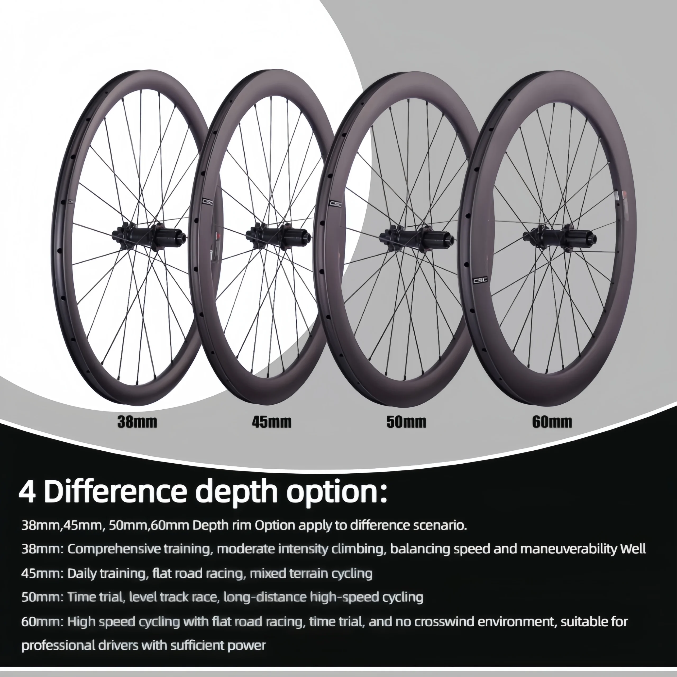 juego de ruedas de carbono para bicicleta de gravel csc 700c, con bloqueo central, freno de disco, ancho de buje 28 mm, profundidad 35/38/45/50/58 mm, juego de ruedas de carbono para carretera uci. 5 juego de ruedas de carbono para bicicleta de gravel csc 700c, con bloqueo central, freno de disco, ancho de buje 28 mm, profundidad 35/38/45/50/58 mm, juego de ruedas de carbono para carretera uci. 5
