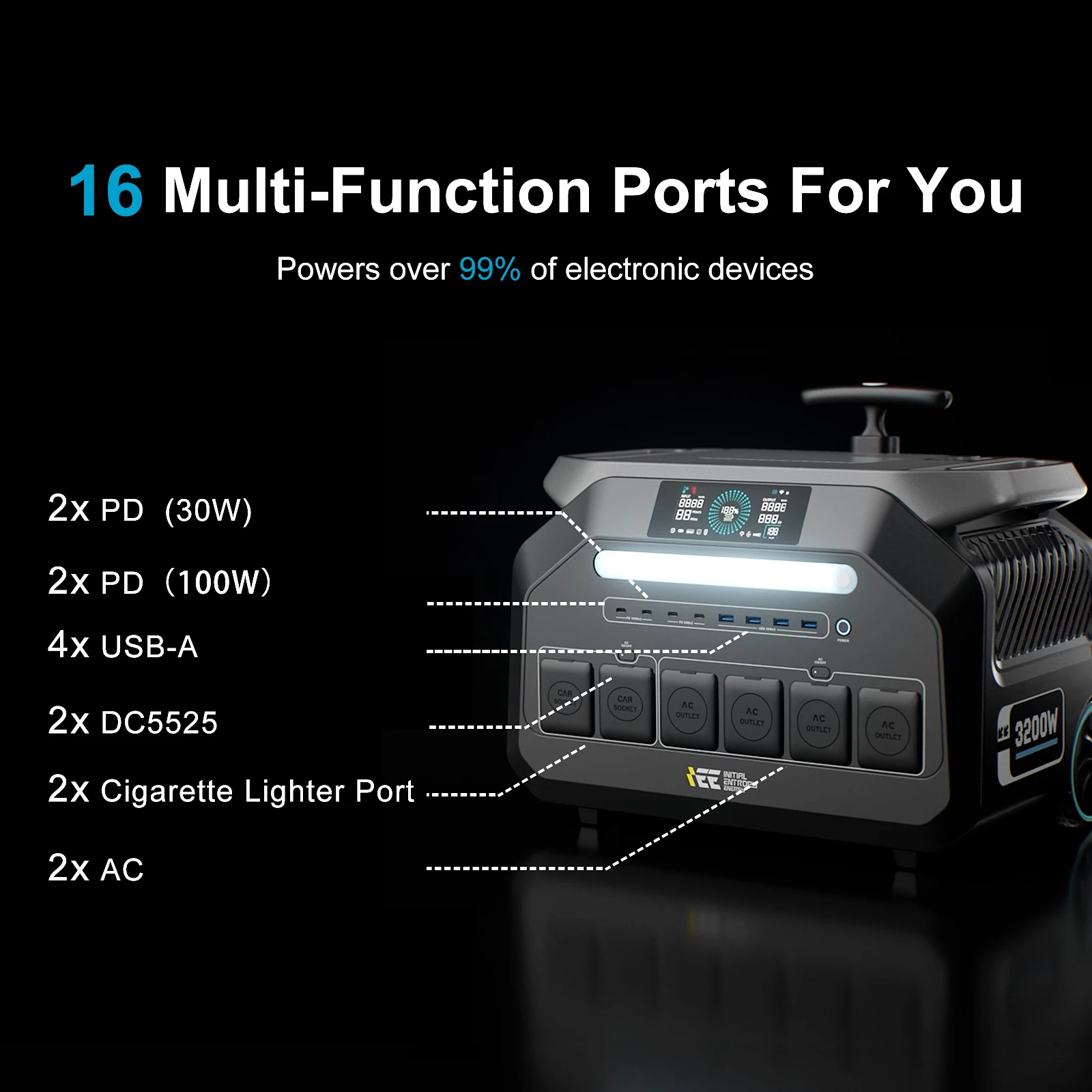 estación de energía portátil iee 2400w 3200w, batería de litio lifepo4 de 64000ah 2048wh, salida de ca, carrito para rv, camping, furgoneta, aplicación móvil 7 estación de energía portátil iee 2400w 3200w, batería de litio lifepo4 de 64000ah 2048wh, salida de ca, carrito para rv, camping, furgoneta, aplicación móvil 7
