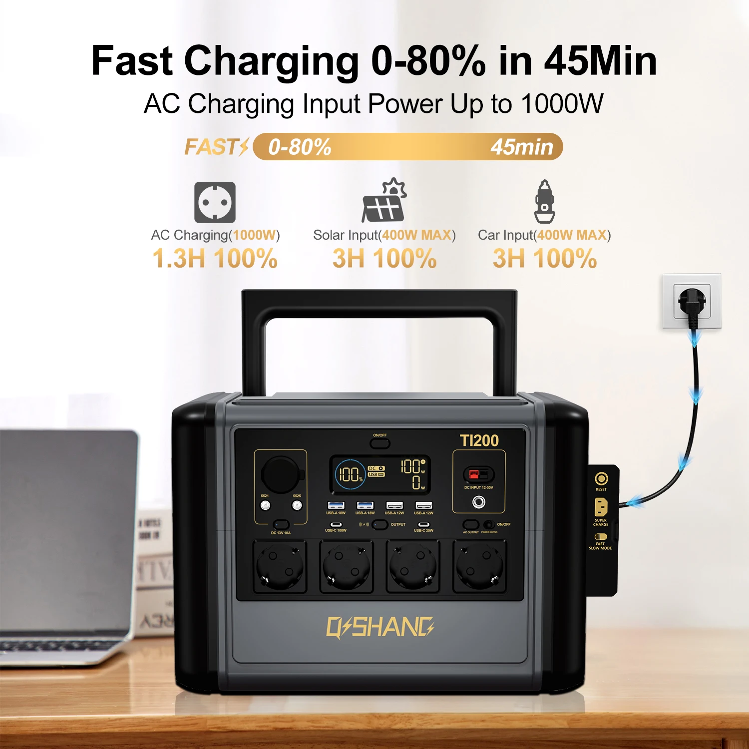 Estación de energía portátil Qishang T1200 – 1200 W y 1024 Wh Estación de energía portátil Qishang T1200 – 1200 W y 1024 Wh