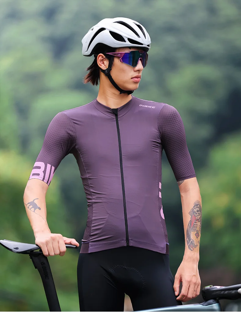 Conjunto de ciclismo INBIKE para hombre – Maillot y culotte de verano Conjunto de ciclismo INBIKE para hombre – Maillot y culotte de verano