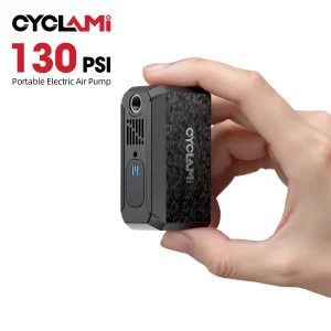 Bomba de Bicicleta Portátil CYCLAMI AM6 Mini, Inflador de Aire Recargable de 130 PSI, Accesorios para Bicicleta con Conexión Tipo-C para Neumáticos Schrader y Presta 1