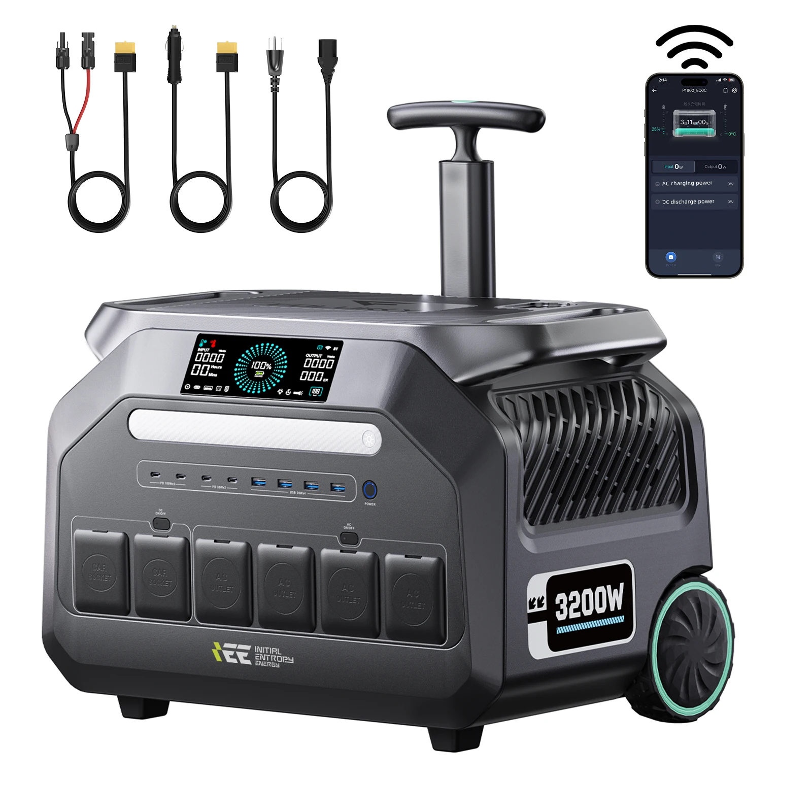 estación de energía portátil iee 2400w 3200w, batería de litio lifepo4 de 64000ah 2048wh, salida de ca, carrito para rv, camping, furgoneta, aplicación móvil 3 estación de energía portátil iee 2400w 3200w, batería de litio lifepo4 de 64000ah 2048wh, salida de ca, carrito para rv, camping, furgoneta, aplicación móvil 3