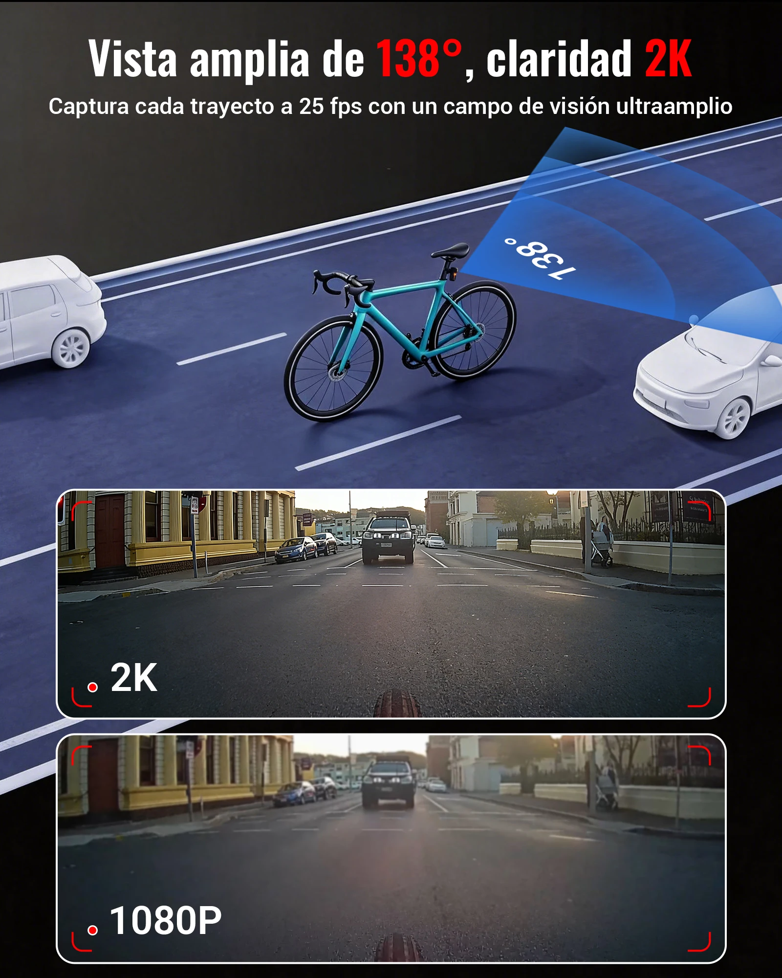 luz trasera para bicicleta ravemen nt301 con cámara dv, recargable, 3200mah, gran angular, 2k hd, grabación en bucle continua desde el teléfono 2 Luz Trasera para Bicicleta RAVEMEN NT301 con Cámara DV, Recargable, 3200mAh, Gran Angular, 2K HD, Grabación en Bucle Continua desde el Teléfono 2