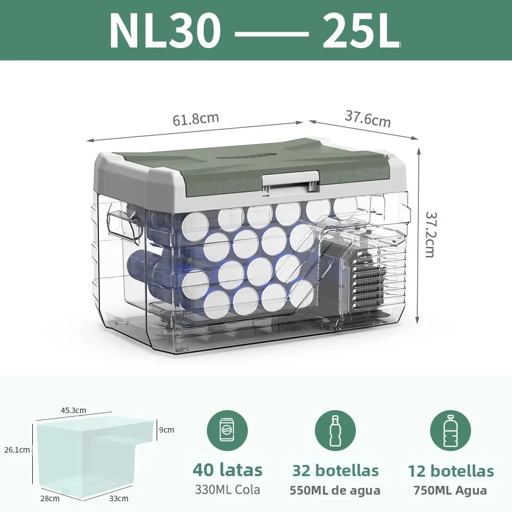 Nevera de compresor Alpicool NL para coche – 25, 35 o 45 L
