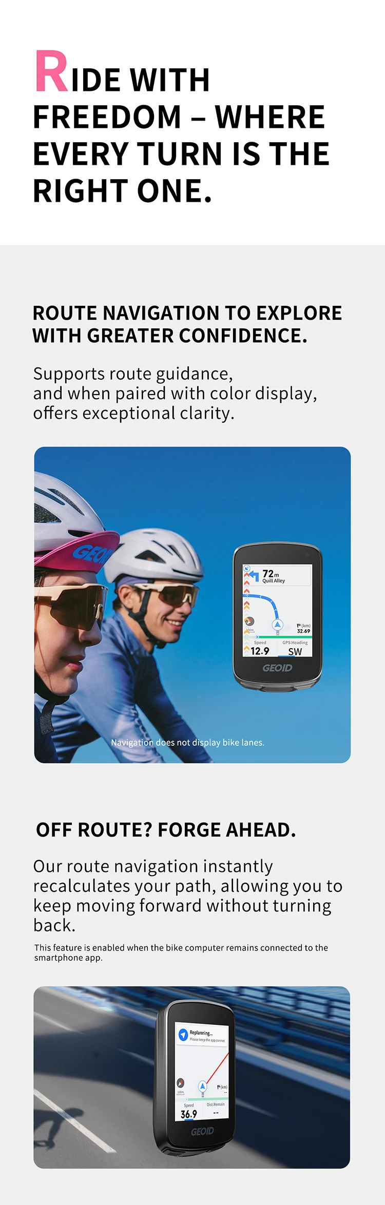 Ciclocomputador GPS GEOID CC700 – Pantalla a color de 2,8" e IPX7 Ciclocomputador GPS GEOID CC700 – Pantalla a color de 2,8