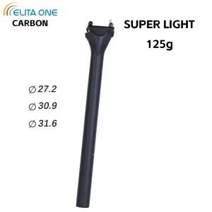 ELITAONE tija de sillín de bicicleta de carbono 135g ligero 27,2/30,9/31,6mm tija de sillín de bicicleta de carretera y MTB mate unidireccional 63C 1