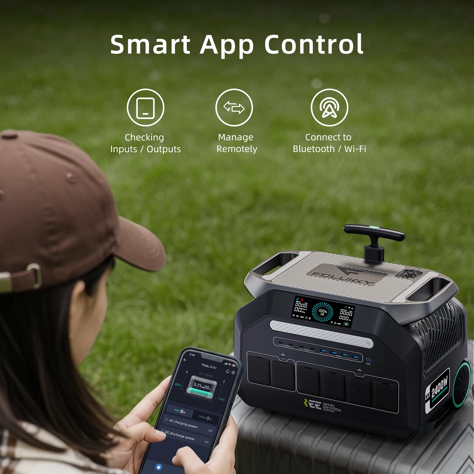 estación de energía portátil iee 2400w 3200w, batería de litio lifepo4 de 64000ah 2048wh, salida de ca, carrito para rv, camping, furgoneta, aplicación móvil 6 estación de energía portátil iee 2400w 3200w, batería de litio lifepo4 de 64000ah 2048wh, salida de ca, carrito para rv, camping, furgoneta, aplicación móvil 6