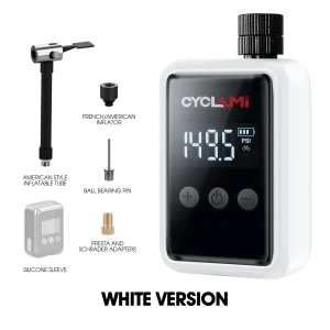 150PSI, Bomba de aire eléctrica portátil para bicicleta de bolsillo, válvula Schrader Presta, MINI compresor recargable rápido, inflador de neumáticos  CYCLAMI HW125, Bomba de inflar bicicletas, Inflador de bicicleta 8