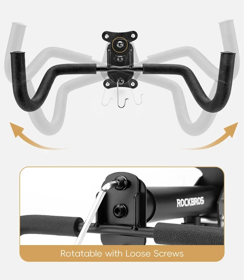 Soporte de pared para bicicleta ROCKBROS – Ajustable y reforzado Soporte de pared para bicicleta ROCKBROS – Ajustable y reforzado